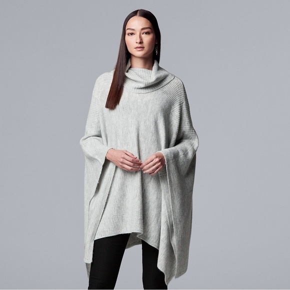 Vera Wang Sweaters - Women's Simply Vera Vera Wang Draped Turtleneck Poncho Sweater